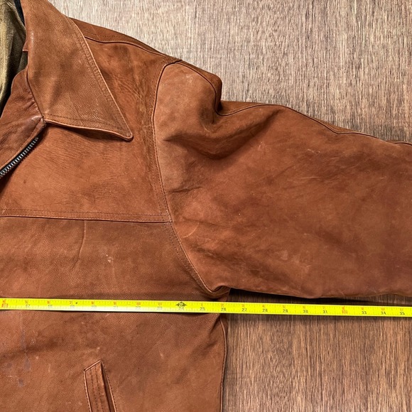 Vintage Western Brown Suede Leather Jacket Oklahoma State Seal Buttons XL - Picture 7 of 11